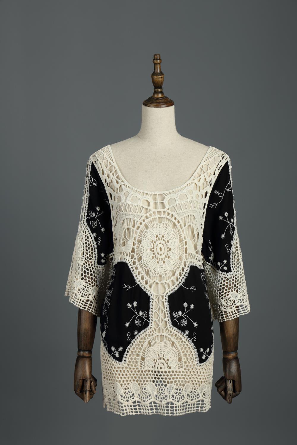 F4634 Lace Women Sexy Bikini Swimwear Cover Up Black Woman Dress